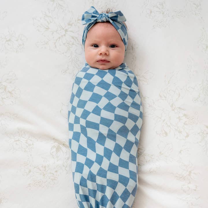 Knit Swaddle Blanket - Miles for wholesale by Copper Pearl