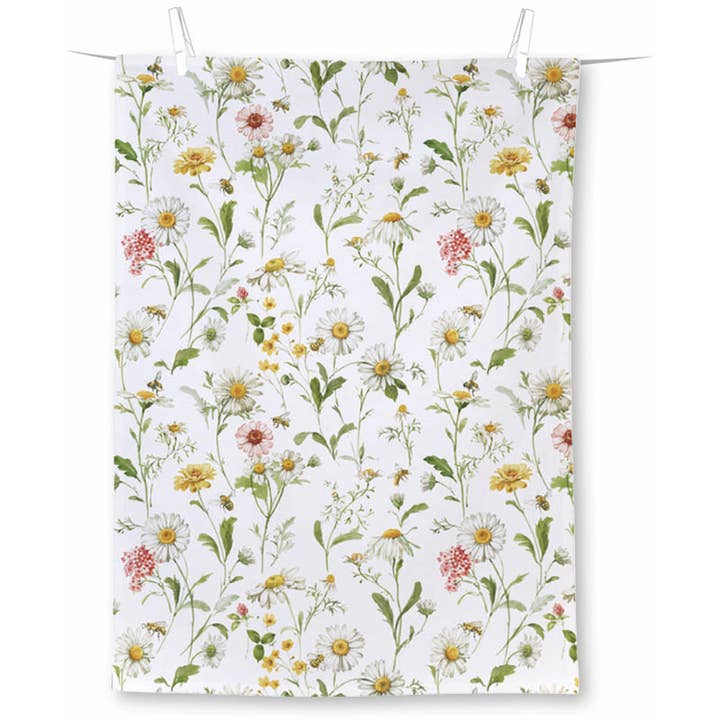 Torchon : fleur sauvage et papillon pour la vente par Carsim Trading Inc.