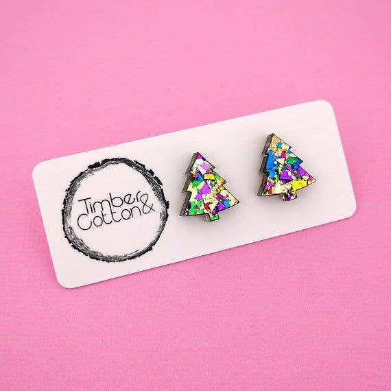 Girlfetti - Wholesale Stud/Post Earrings - Christmas Tree Acrylic Stud Earrings9