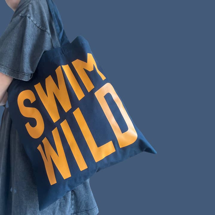 the Cornish studio - Wholesale Tote Bag - Women's - Navy Swim Wild Tote