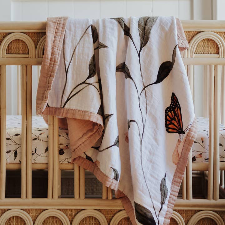 Fly Away Butterfly Snuggly Blanket for wholesale by Snug as a Bub & Co.