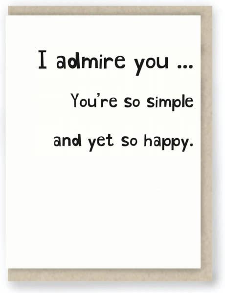 Hit and Run Greetings - Wholesale Friendship Card - 469:  So Simple ... Funny Friendship / Sarcastic0