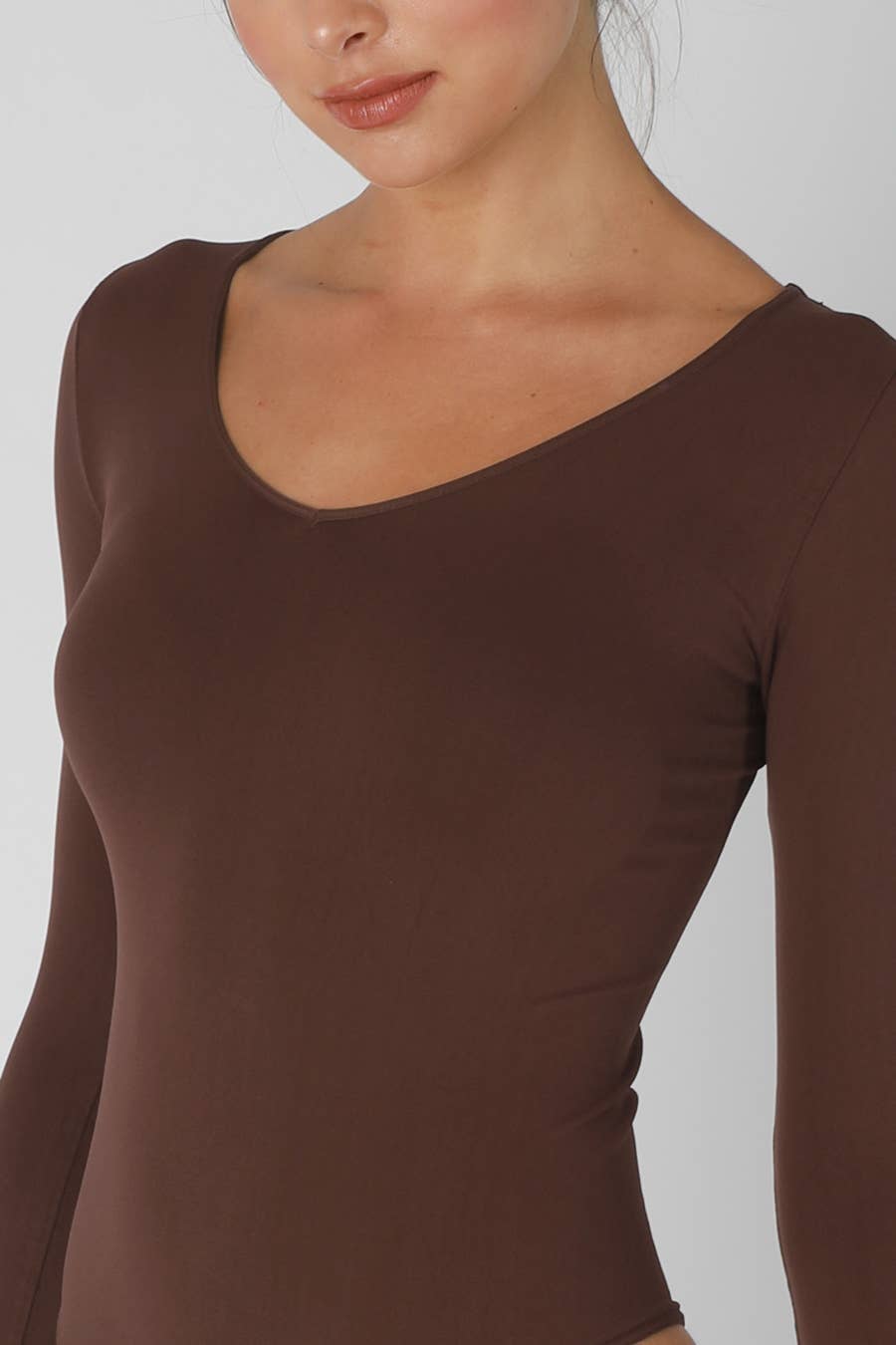 NIKIBIKI - Wholesale Bodysuit - Women's - NS8340 - Jersey V Neck LS Bodysuit8