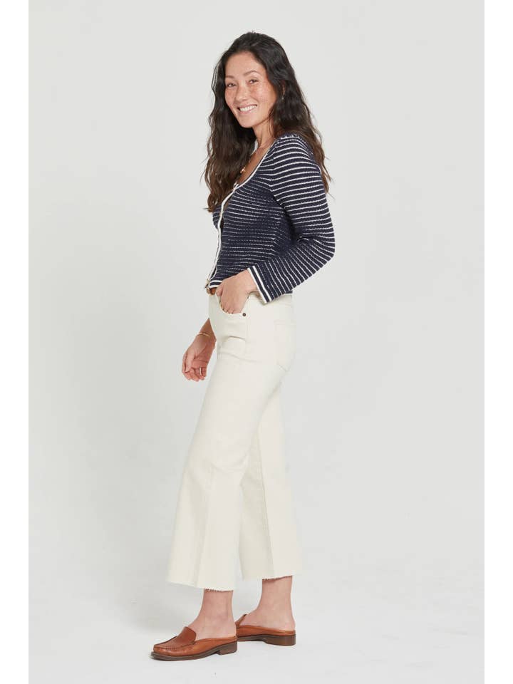 Oliver Logan - Wholesale Jeans - Women's - Aberdeen Ankle Crop High Rise Jean, Ecru 11