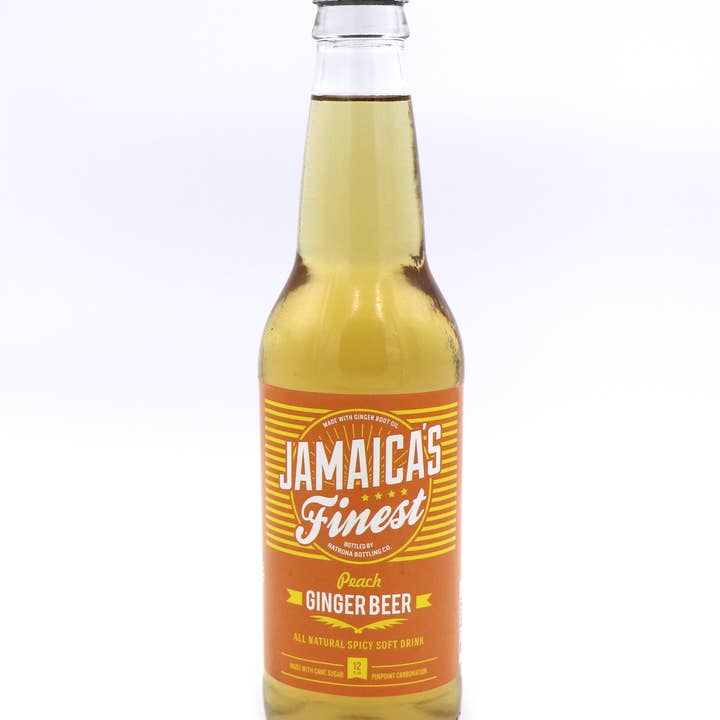 Jamaica's Finest Ginger Peach Beer, 12 Fl oz, 12ct Bottles for wholesale by Grandpa Joe's Candy Shop