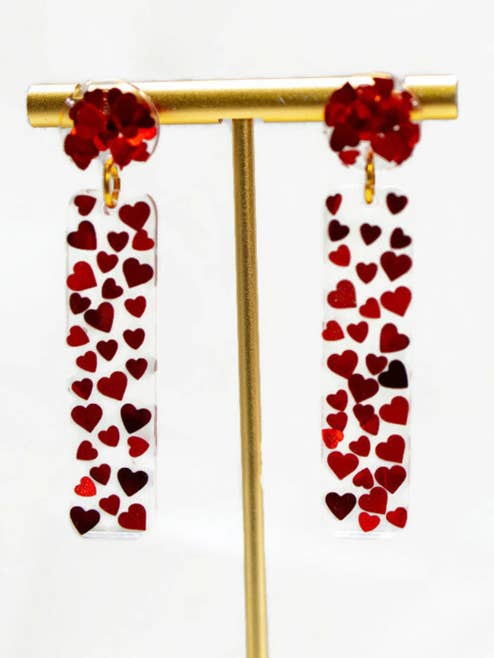 Turquoise Blue Acrylic Statement Dangles | Colorful Earrings for wholesale by Hupomeno Designs