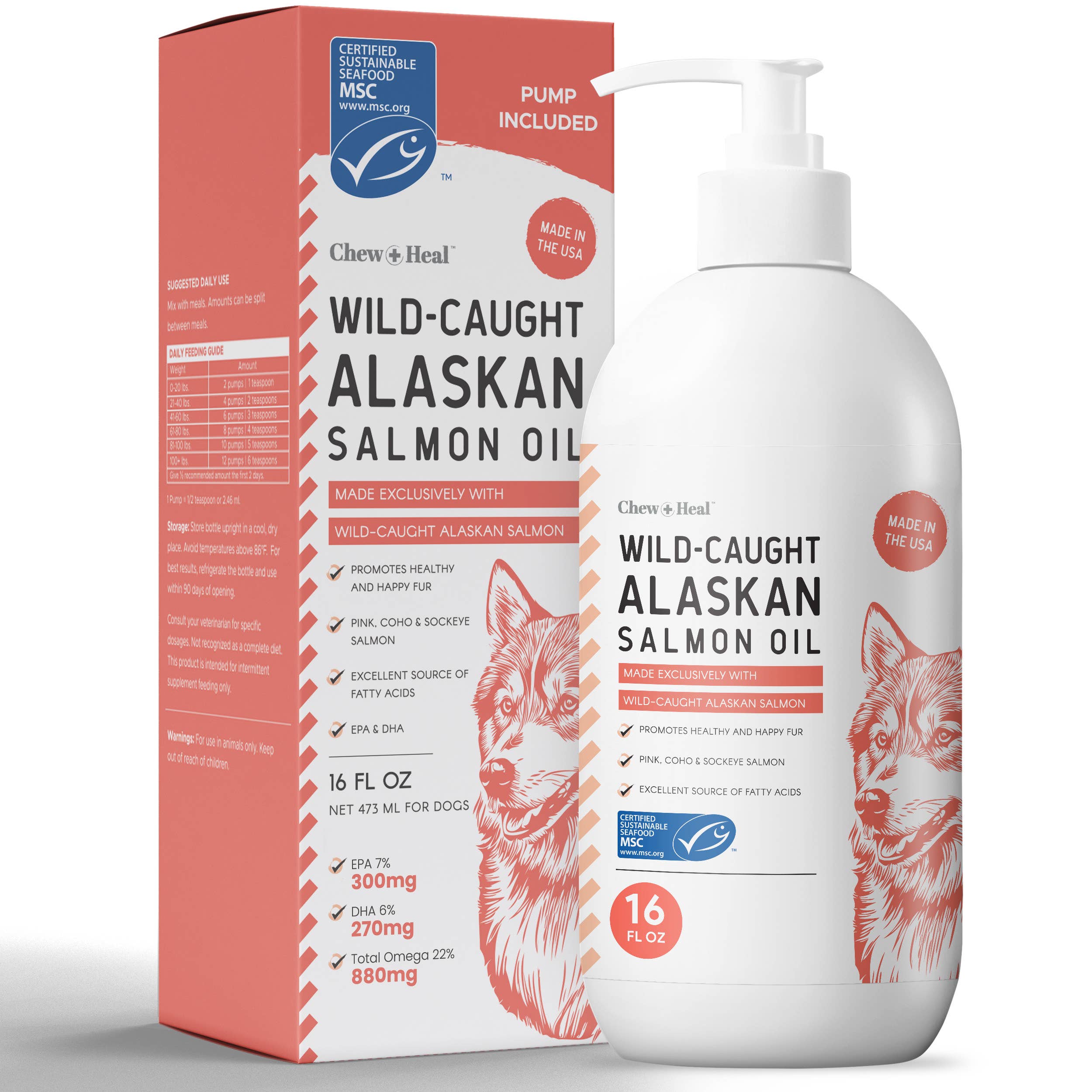 Chew + Heal - Wholesale Pet Supplement - Cat/Dog - MSC-Certified Sustainable Pure Wild Alaskan Salmon Oil9