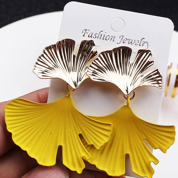 Geometric Leaves Shape Drop Earrings for wholesale by UZ Wholesale Store