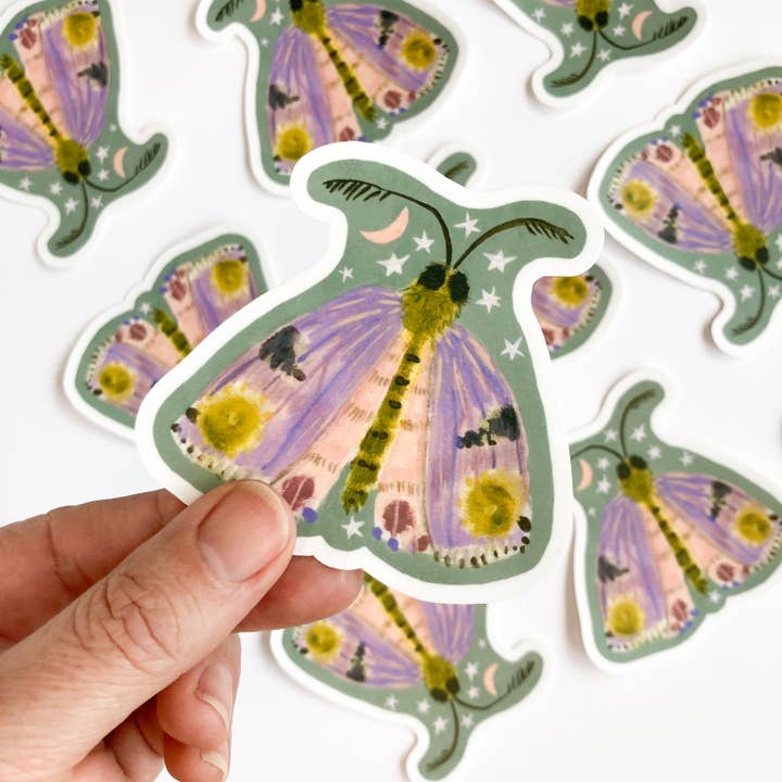 Midnight Moth Matte Vinyl Sticker for wholesale by In My Backyard