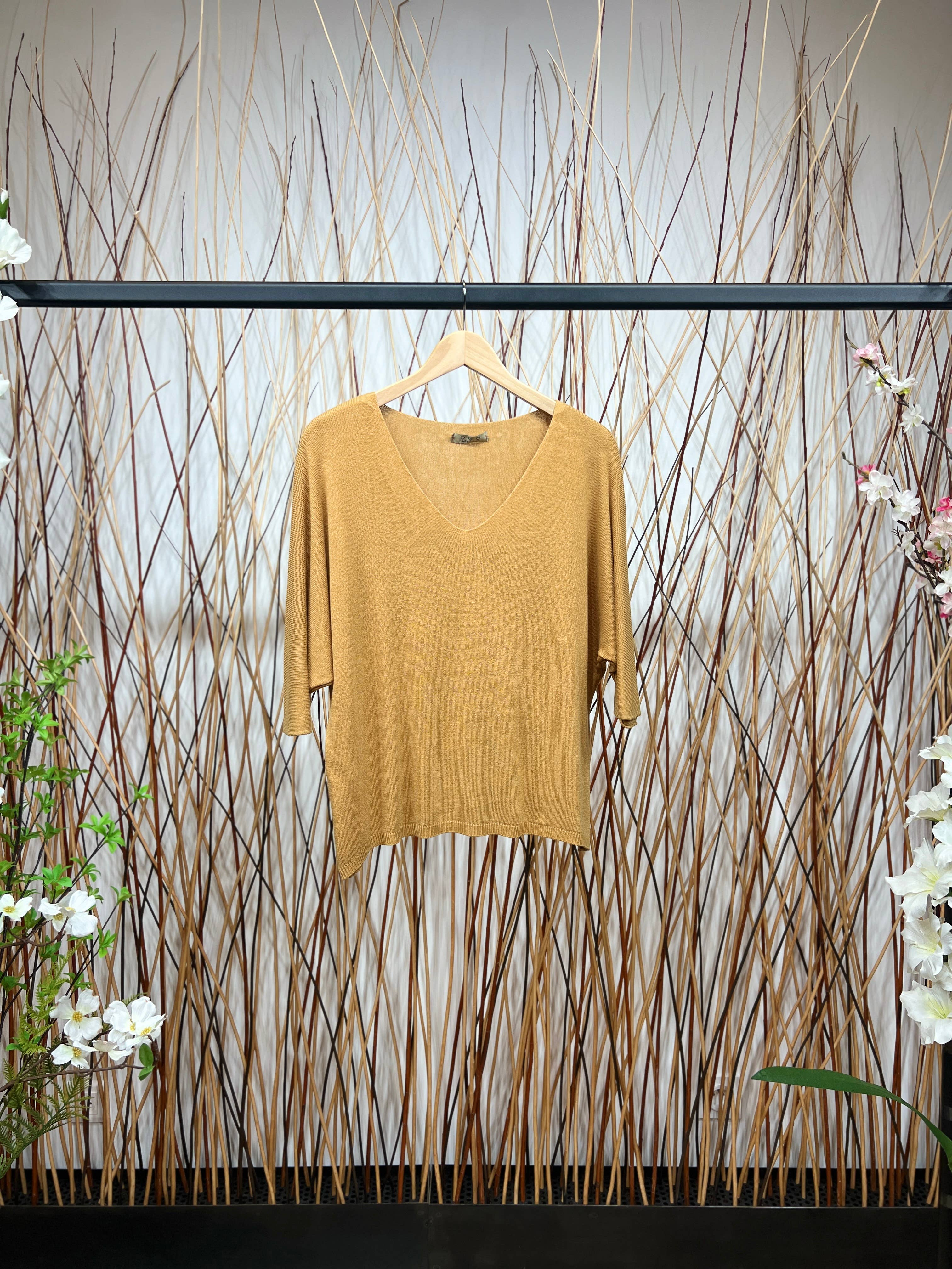 L'Emotion - Vendita all'ingrosso Maglione tricot - Donna - Maglione lavorato a maglia a maniche lunghe con scollo a V in modal 9