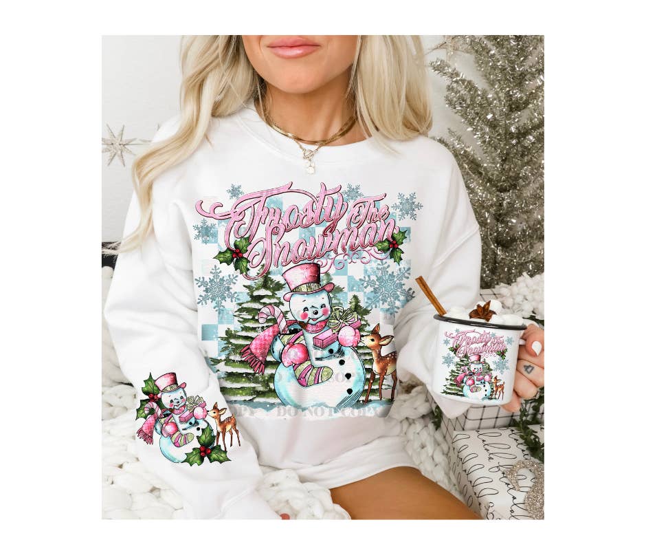 Serendipity Tees - Wholesale Graphic Sweatshirt - Women's - Frosty The Snowman, Vintage Frosty Sweatshirt