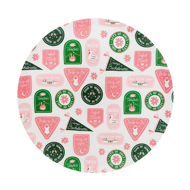 Camp Bachelorette Badge Dinner Plates for wholesale by Jollity & Co. + Daydream Society
