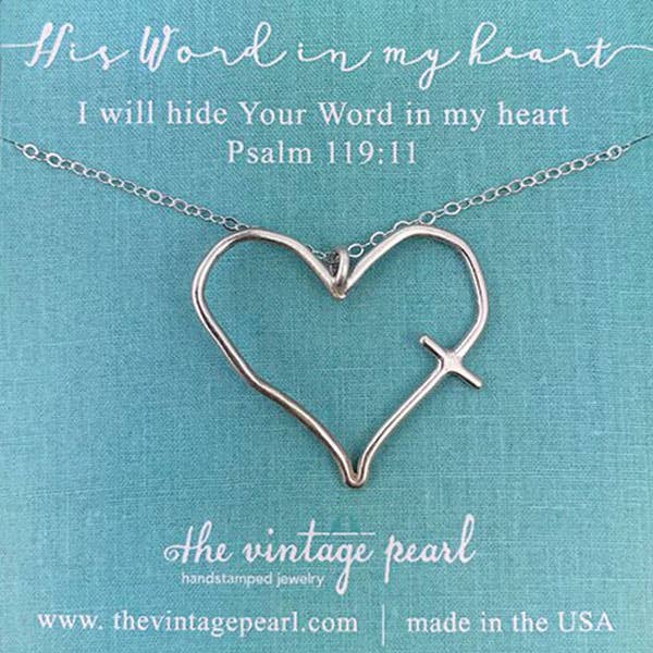 The Vintage Pearl - Wholesale Pendant/Charm Necklace - His Word in My Heart Necklace1