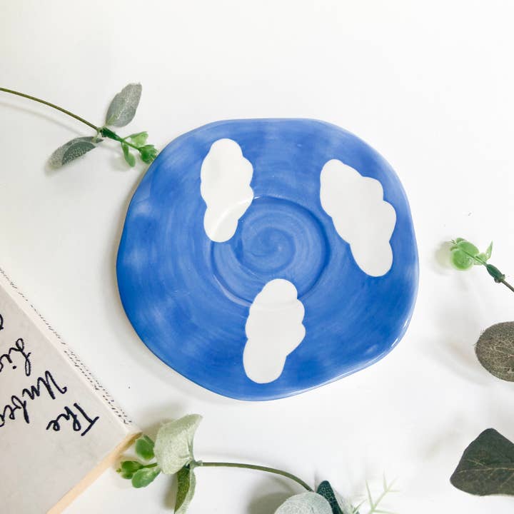 Chow's Stories – wholesale Kaffekoppar – Moln keramisk mugg och tefat set1