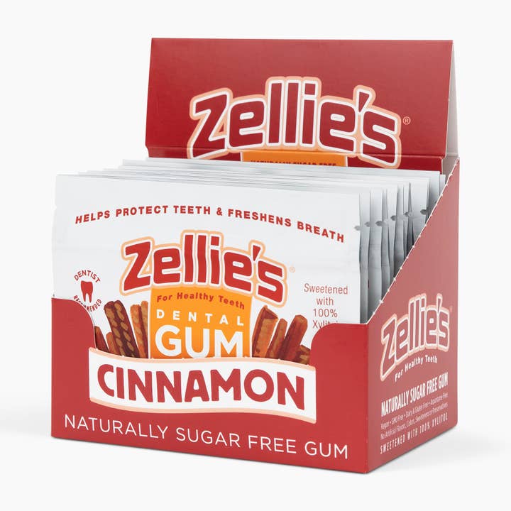 Zellie's - Wholesale Chewing Gum - Zellie's Xylitol Dental Gum - Cinnamon 18ct Pouch