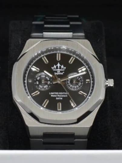 Cronógrafo de Acero Inoxidable Reloj de Hombre con Cristal de Zafiro Correa de Acero Inoxidable 5ATM (Resistente a la Lluvia y Salpicaduras) - GS Imperial® para venta al por mayor de GS Imperial®