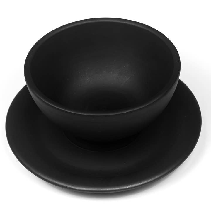 KALE Handmade Black Clay Plate and Bowl for wholesale by Grøn Home