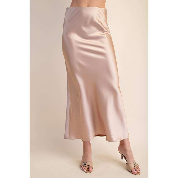 STYLE USA - Wholesale Skirt - Women's - Midi Satin Skirt2