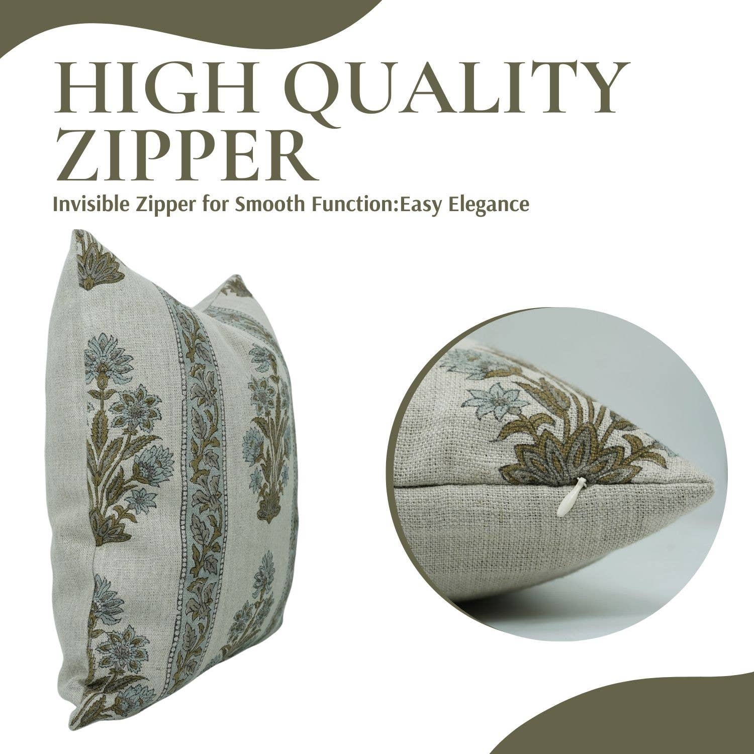 Fabdivine - Wholesale Throw Pillow Cover - Block Print Boho Thick Linen Pillow Cover- Morpankh Border5