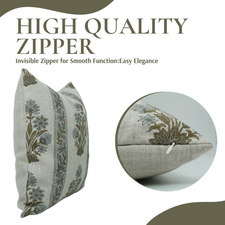 Fabdivine - Wholesale Throw Pillow Cover - Block Print Boho Thick Linen Pillow Cover- Morpankh Border5