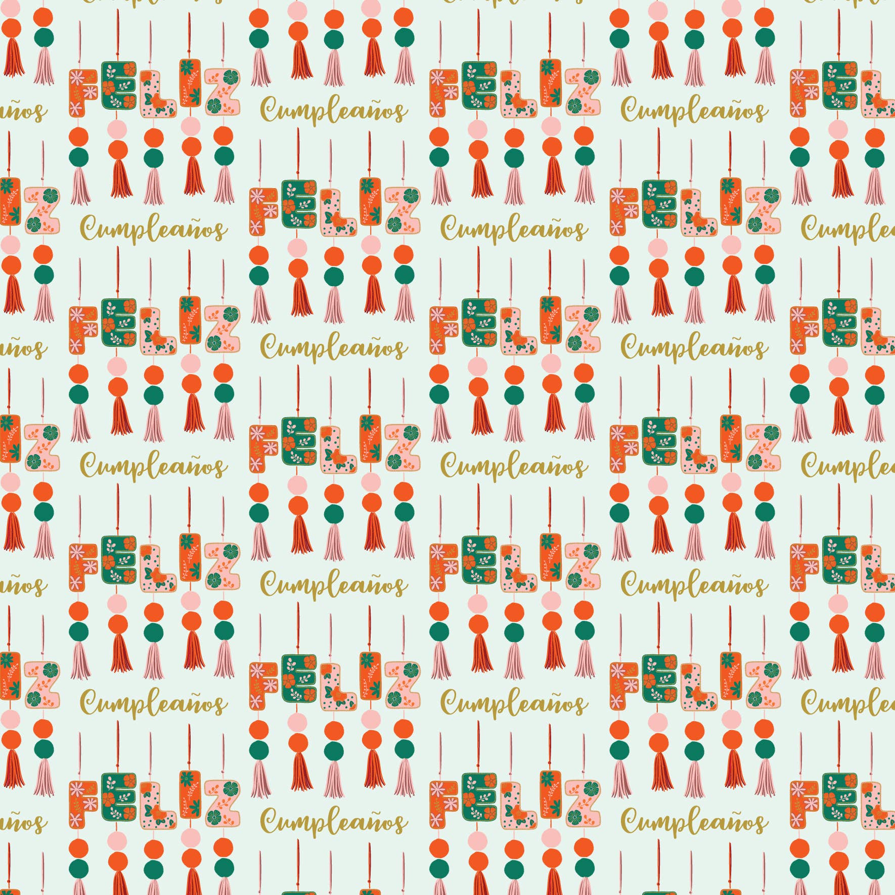 Lucy Loves Paper - Wholesale Wrapping Paper Roll - Feliz Cumpleaños |  7ft Continuous Roll Wrapping Paper2