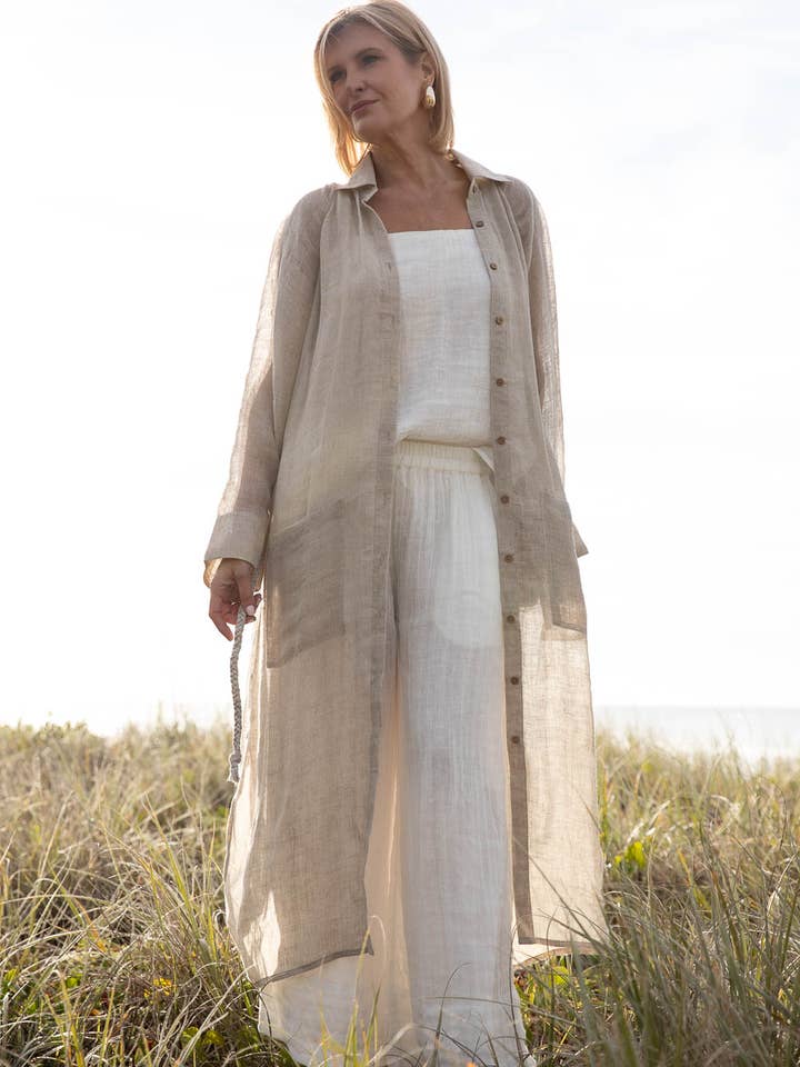 Desert Linen Duster - Natural for wholesale on Faire6