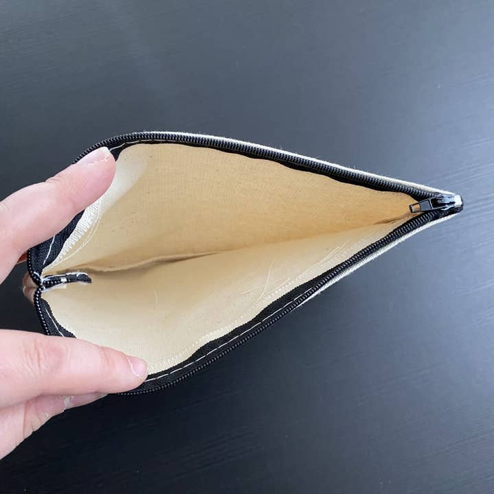 Cotton Creations - Wholesale Make-up/cosmetic bag - Natural Zipper Cosmetic Bag Flat Pouch 8 x 6: Packs3