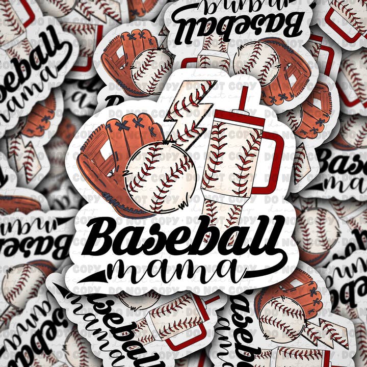 DC 855 baseball mama cup Die cut sticker 3-5 Business Day TAT for wholesale by It's Transfer Time