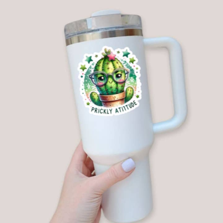 Blu Butterfly Stickers - Wholesale Sticker - Prickly Attitude Cactus Sticker2