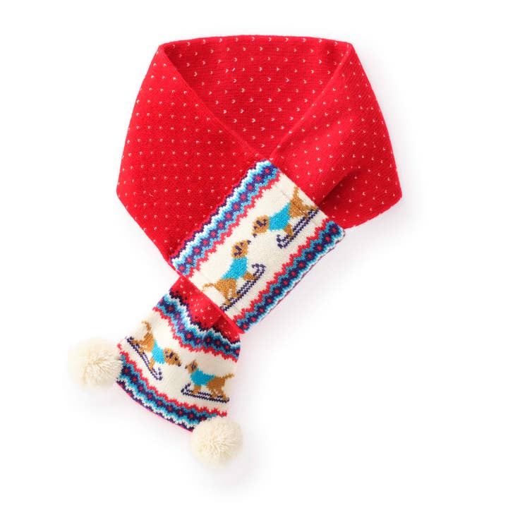 The Foggy Dog - Wholesale Pet Scarf - Cat/Dog - Gray Malin x TFD Hit the Slopes Knit Holiday Dog Scarf