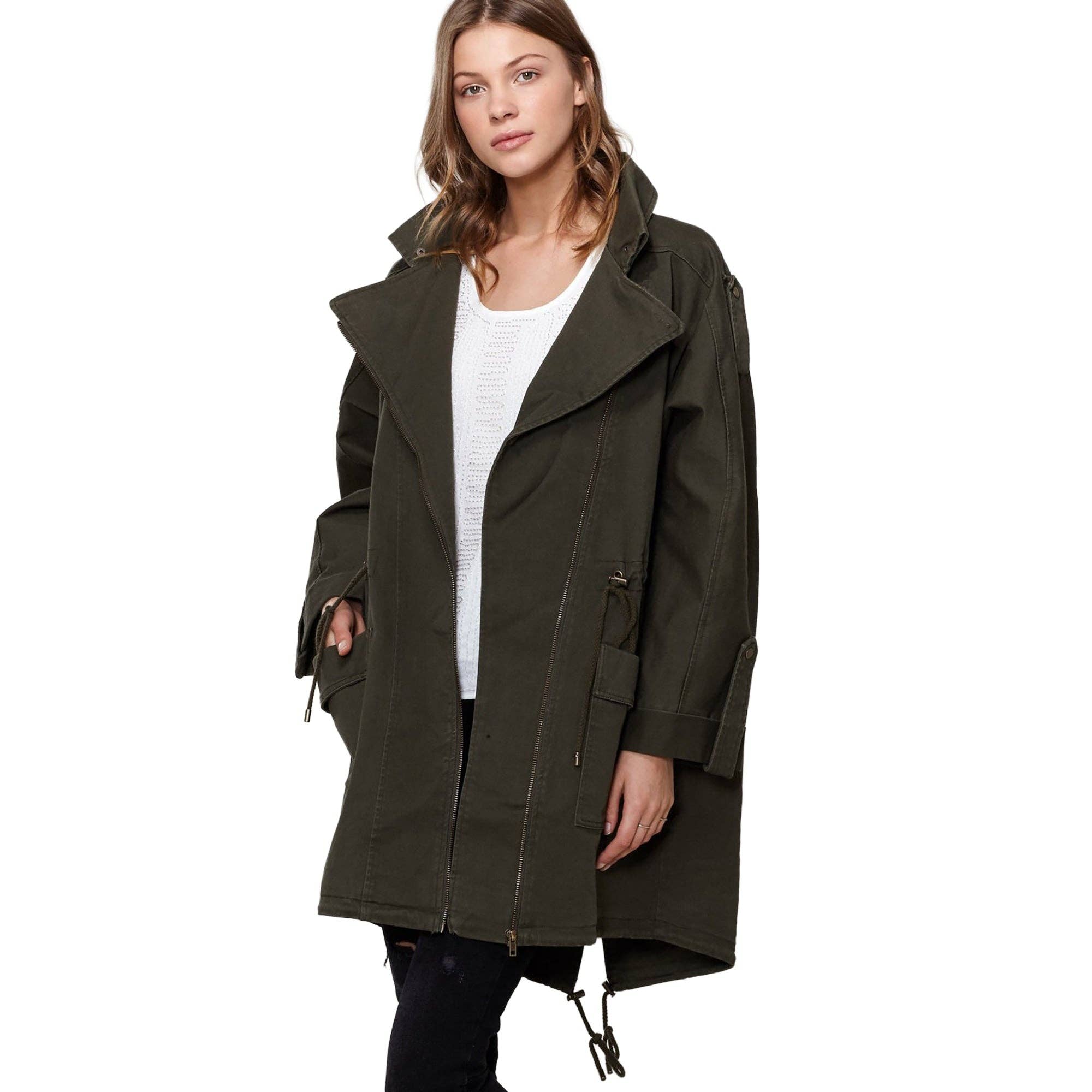 Women's Oversized Utility Jacket In Olive for wholesale on Faire1