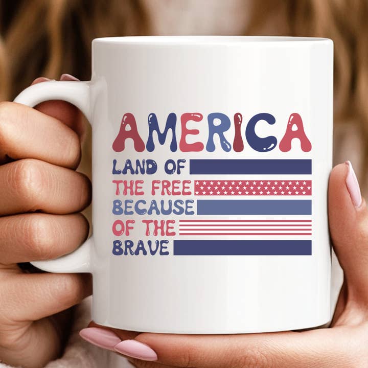 América Terra dos Livres Caneca de 4 de Julho por atacado de Hello Gorgeous Mugs