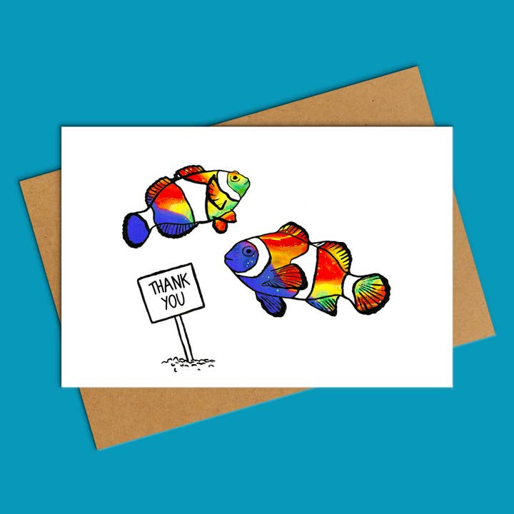 Cartão de Agradecimento Peixe-Palhaço por atacado de Deb Almond Art