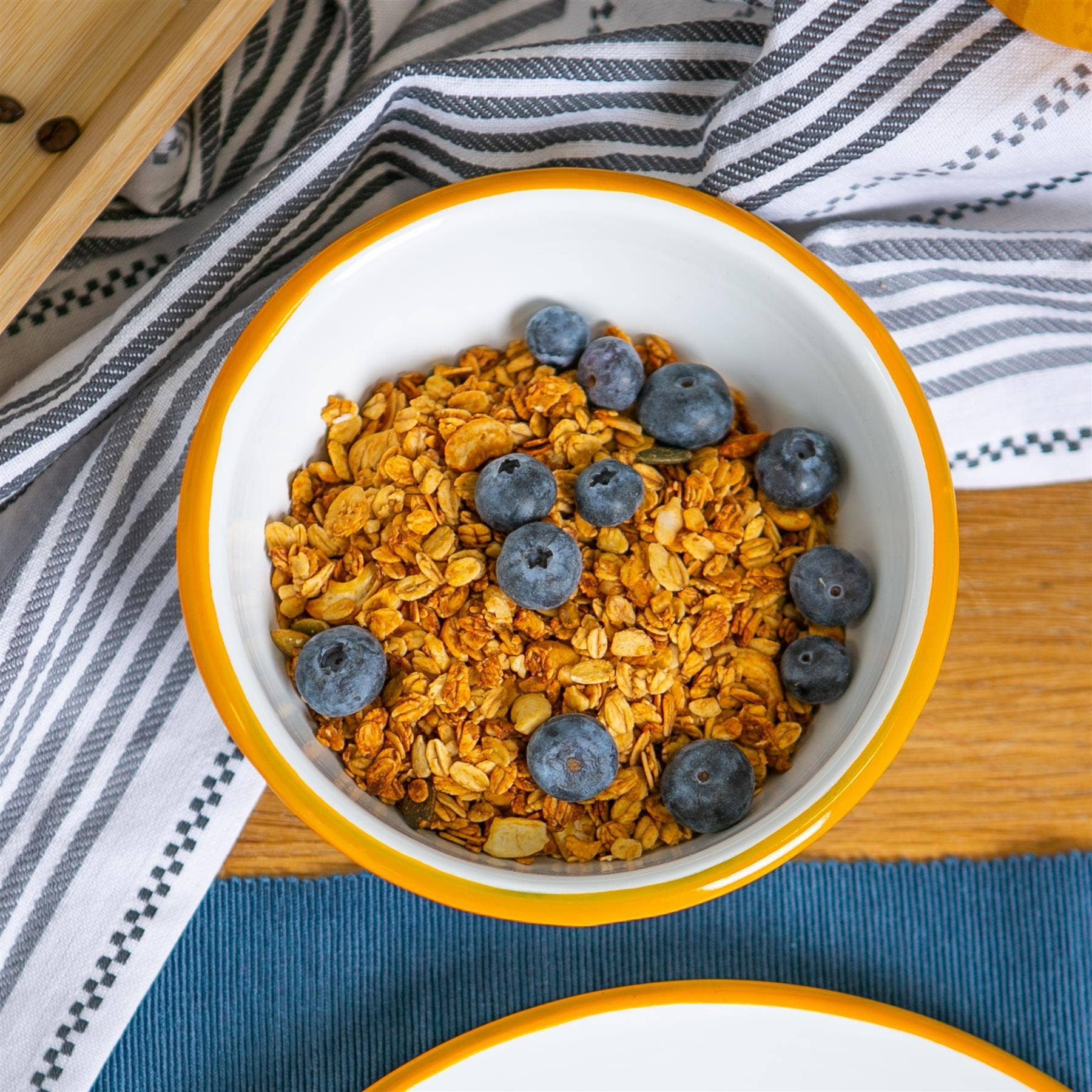 Rinkit Ltd – wholesale Bowl – Argon Tableware White Enamel Bowl - 16cm - Yellow2