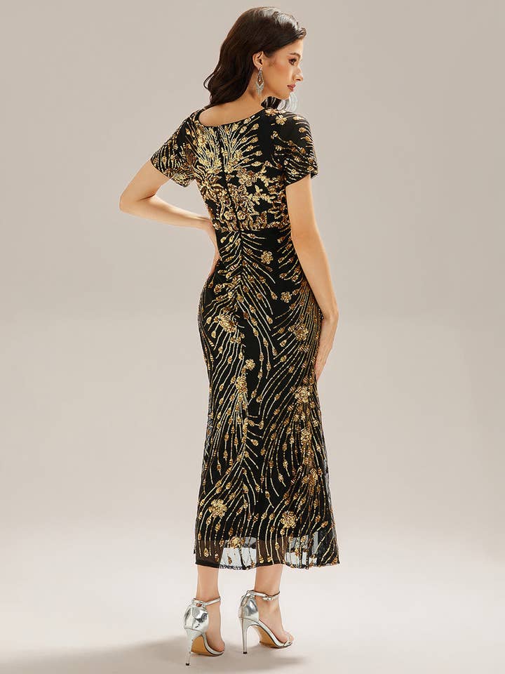 Ever-Pretty - Wholesale Gown - Women's - Bodycon Fishtail Paillette Pleated Evening Gown9