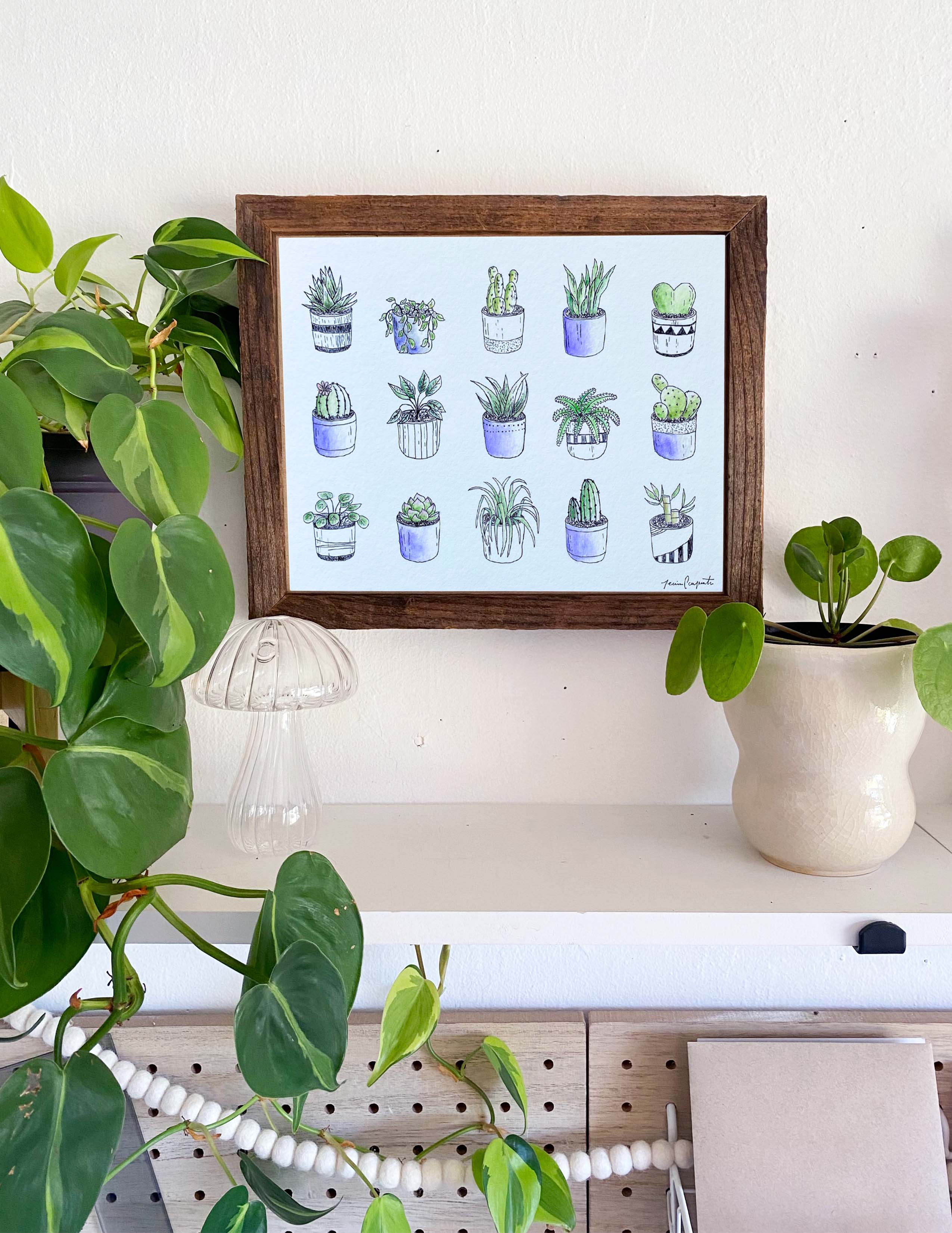 jcarp designs - Wholesale Art Print - Watercolor House Plant Art Print