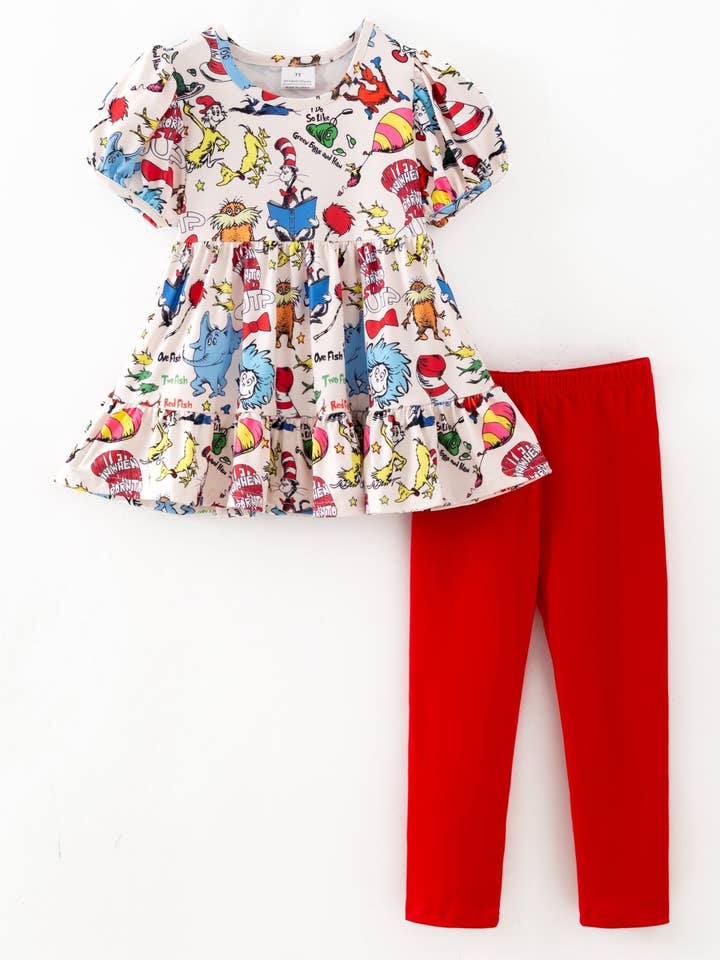Cat in the Hat Leggings Set for wholesale by The Hair Bow Company