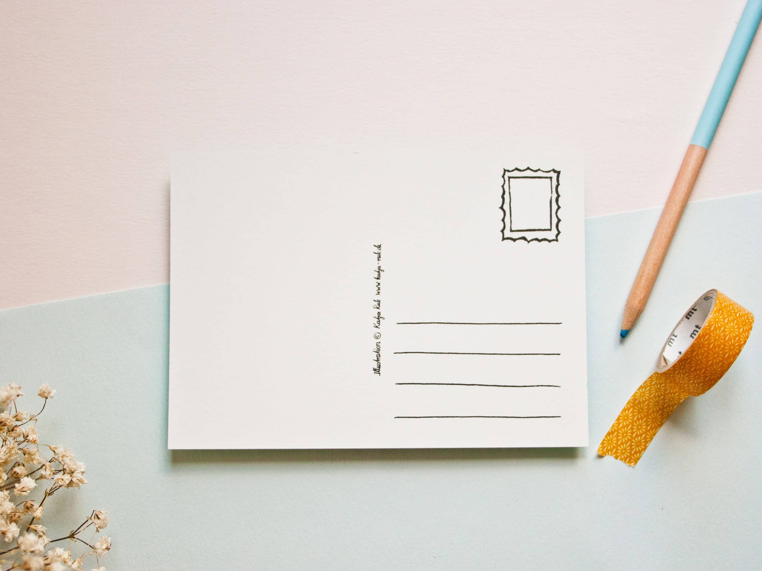 Katja Rub - Wholesale Postcard - Postcard Stork, Animal Illustration1