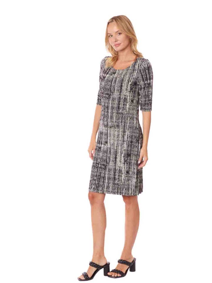 Tianello "Ripple" French Knit, Jersey Jacquard, S.S. "Ballet" Dress (Copy) for wholesale by Tianello