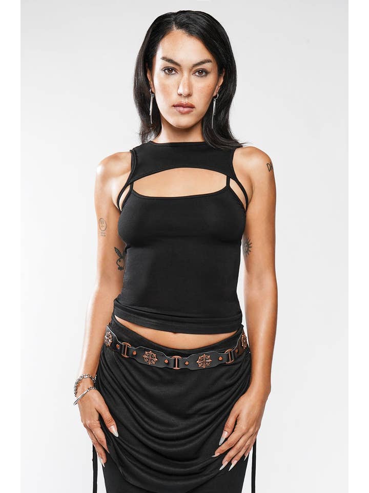 BLACK Andromeda Tank Top for wholesale on Faire