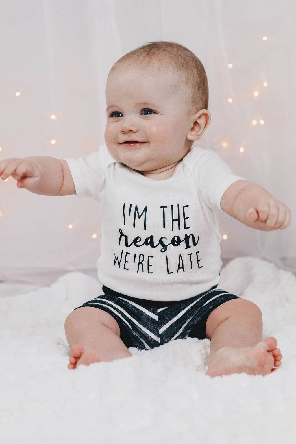 Jena Bug Baby - Vente Body (sans pieds) – bébé - Je suis la raison de notre retard body bébé1