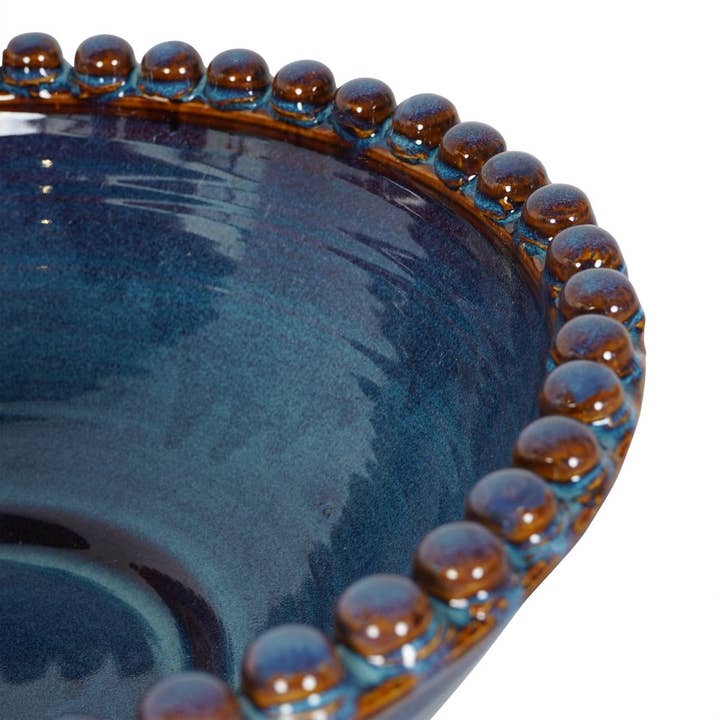 The Libra Company - Wholesale Decorative Plate/Dish/Bowl - Mediterranean Reactive Glaze Ceramic Bowl Blue