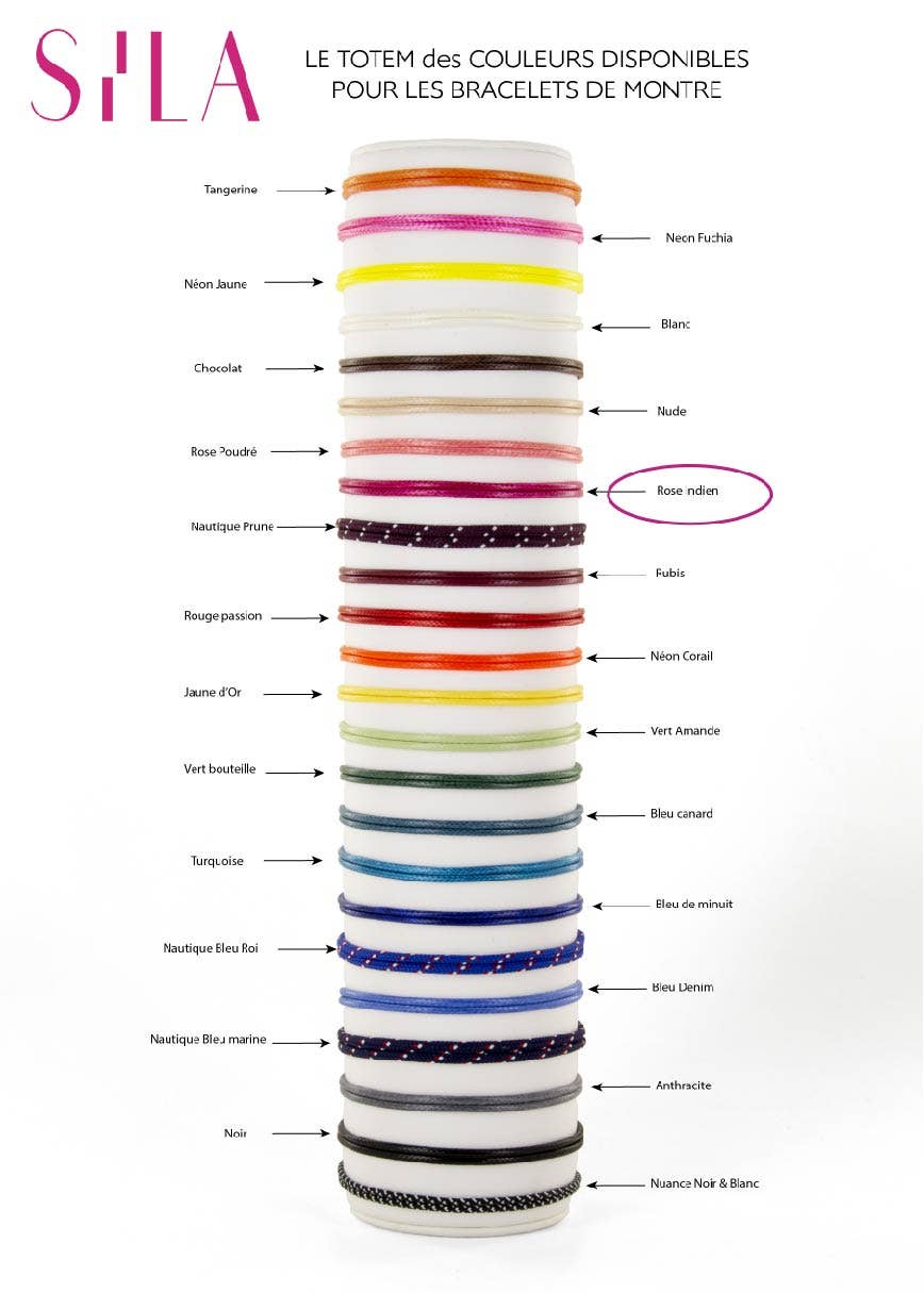 SILA Paris - Wholesale Woven/Braided Bracelet - Cotton bracelet for SILA clip ROSE GOLD Indian pink2