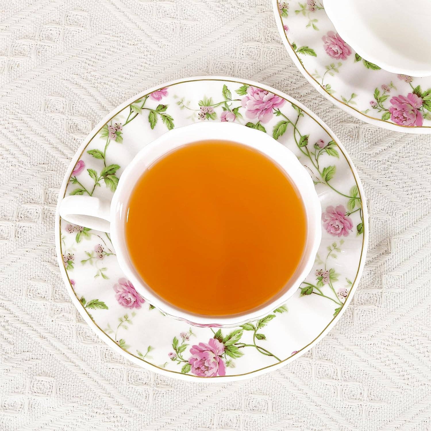 Biomatea – Großhandel Teekannen – Qinghua Floral Pattern Keramik Teetasse, 450 ml, mit Keramik Teesieb & Deckel3