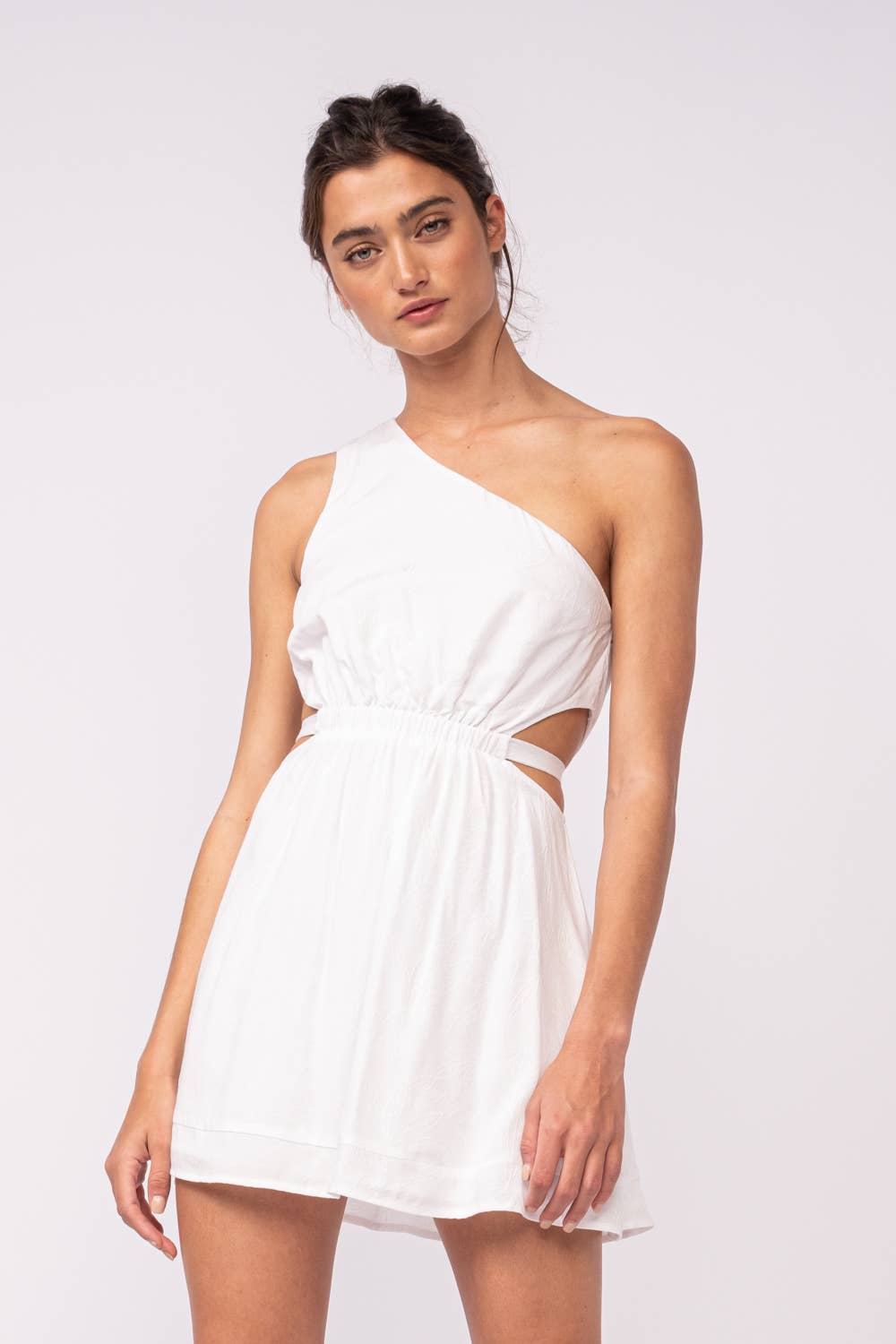 Sky to Moon - Wholesale Dress - Women's - ONE-SHOULDER WAIST CUTOUT PLAIN MINI DRESS0