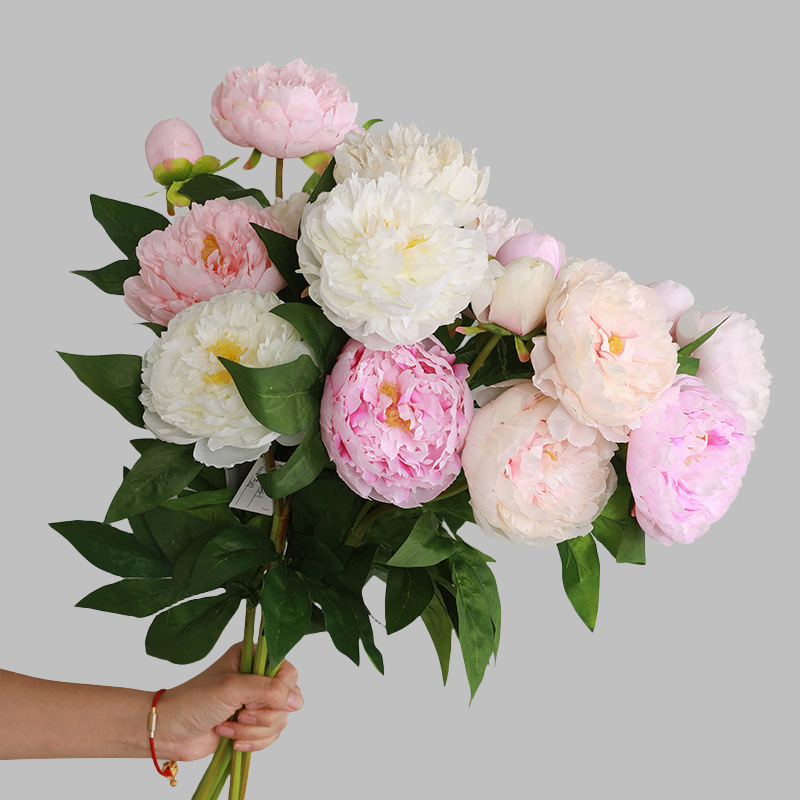 ACNITE(We cover U.S. import duties) – wholesale Artificial flowers – 3 head Artificial peony flower silk flower for wedding decor8