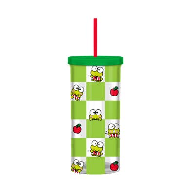 Sanrio KEROPPI APPLE CHECKER PATTERN 20oz Plastic Tall Cold for wholesale by Silver Buffalo