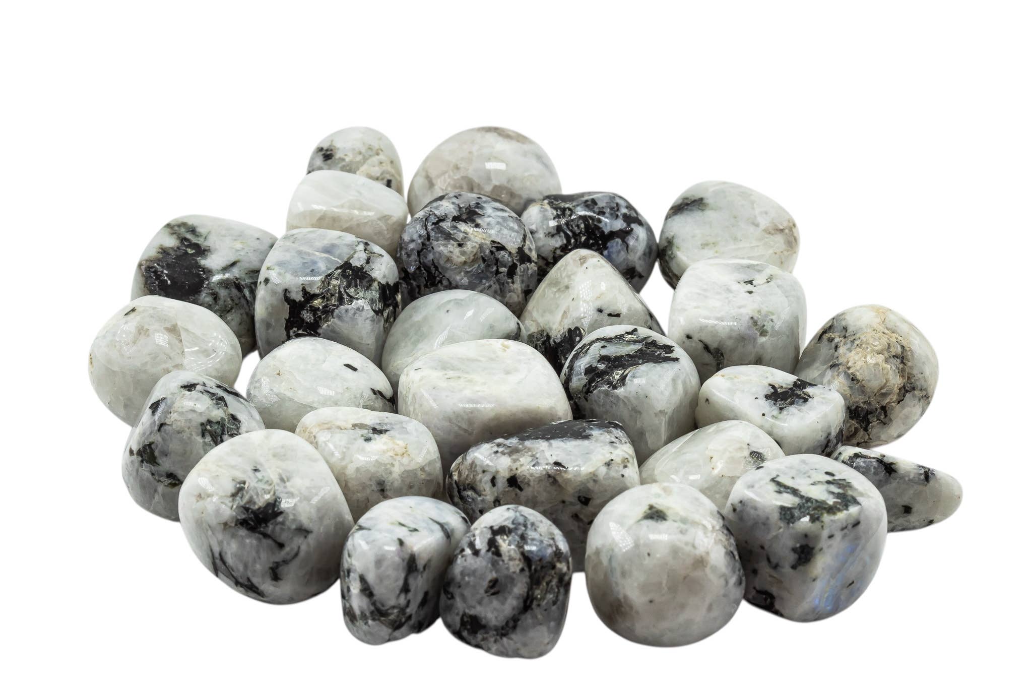 Quasar Gems USA – Pedra/cristal espiritual por atacado – Pedra da Lua Arco-Íris Rolada 1KG/2lbs1