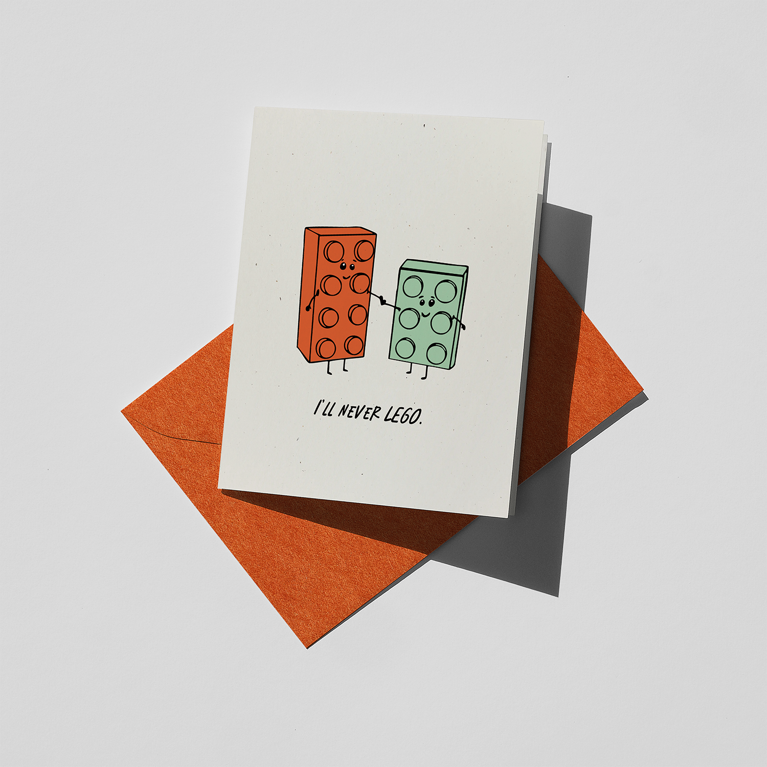 Opeful Press - Wholesale Everyday Greeting Card - I'll Never Let Go - Building Bricks Letterpressed Greeting Card0