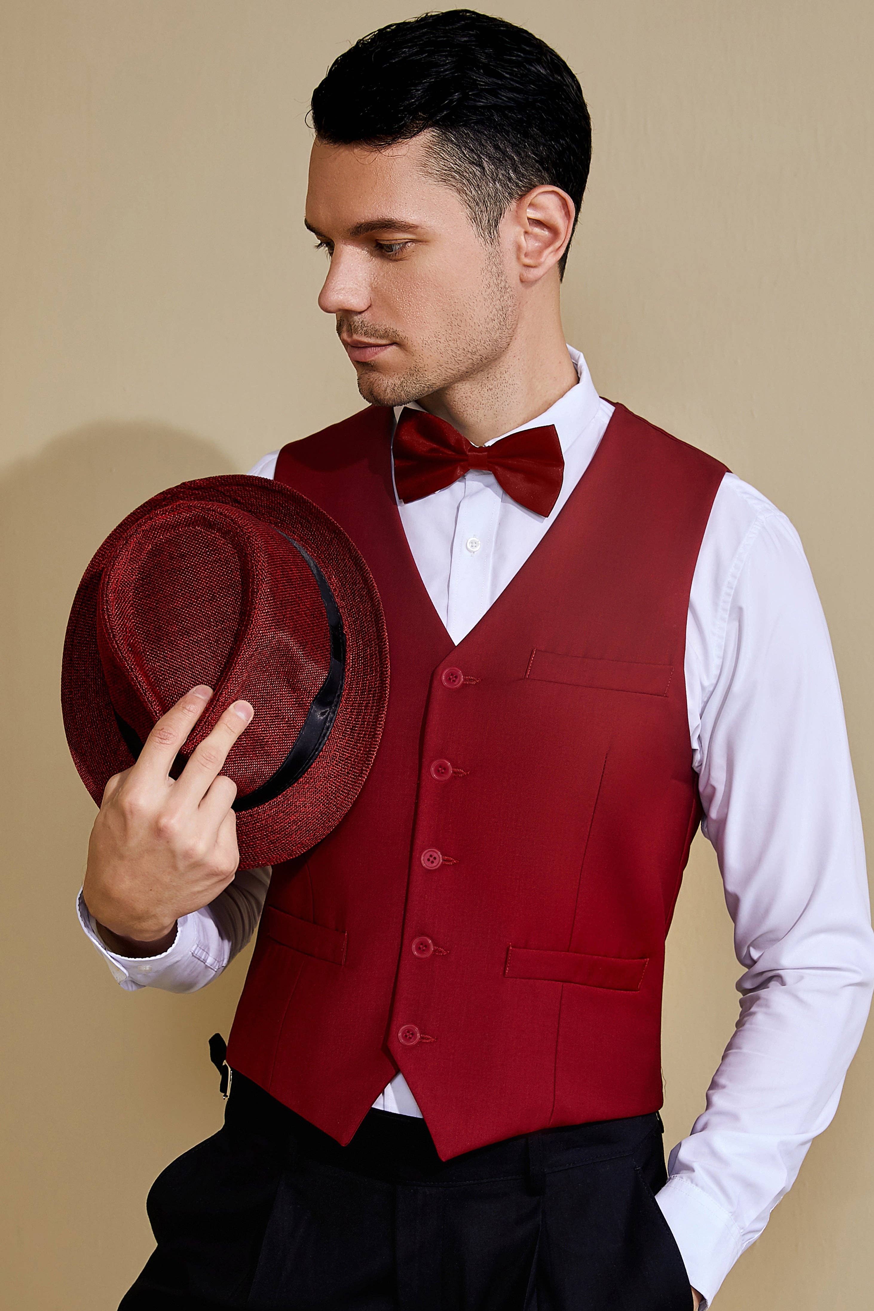 BABEYOND - Vendita all'ingrosso Gilè elegante - Uomo - Set Gilet da Uomo Anni '20 Stile Gatsby Flapper8